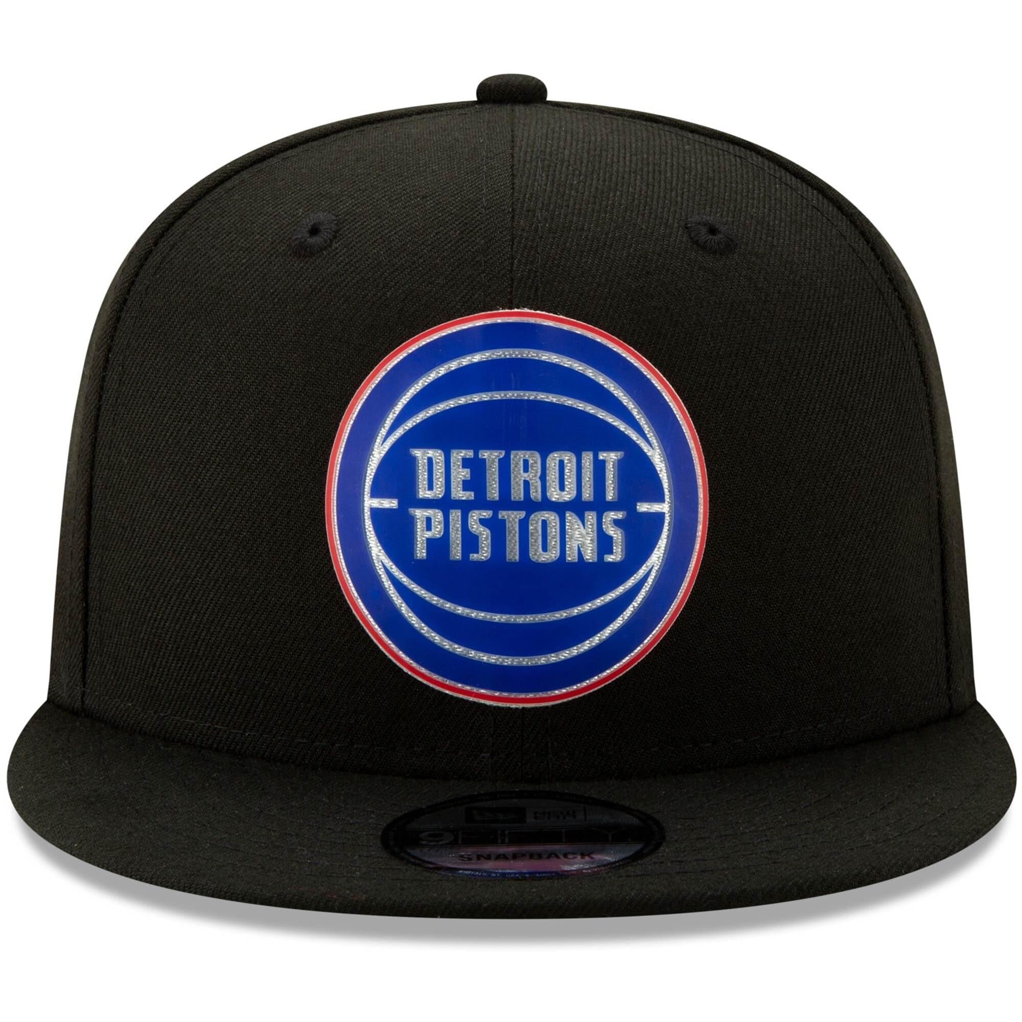 New Era Caps Detroit Pistons New Era NBA 2020 Back Half 9FIFTY Snapback Hat - Black