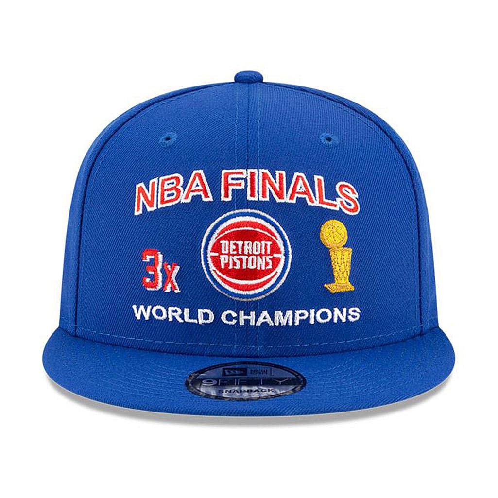 New Era Caps Detroit Pistons New Era NBA Champions Icon 9FIFTY Snapback Hat - Blue