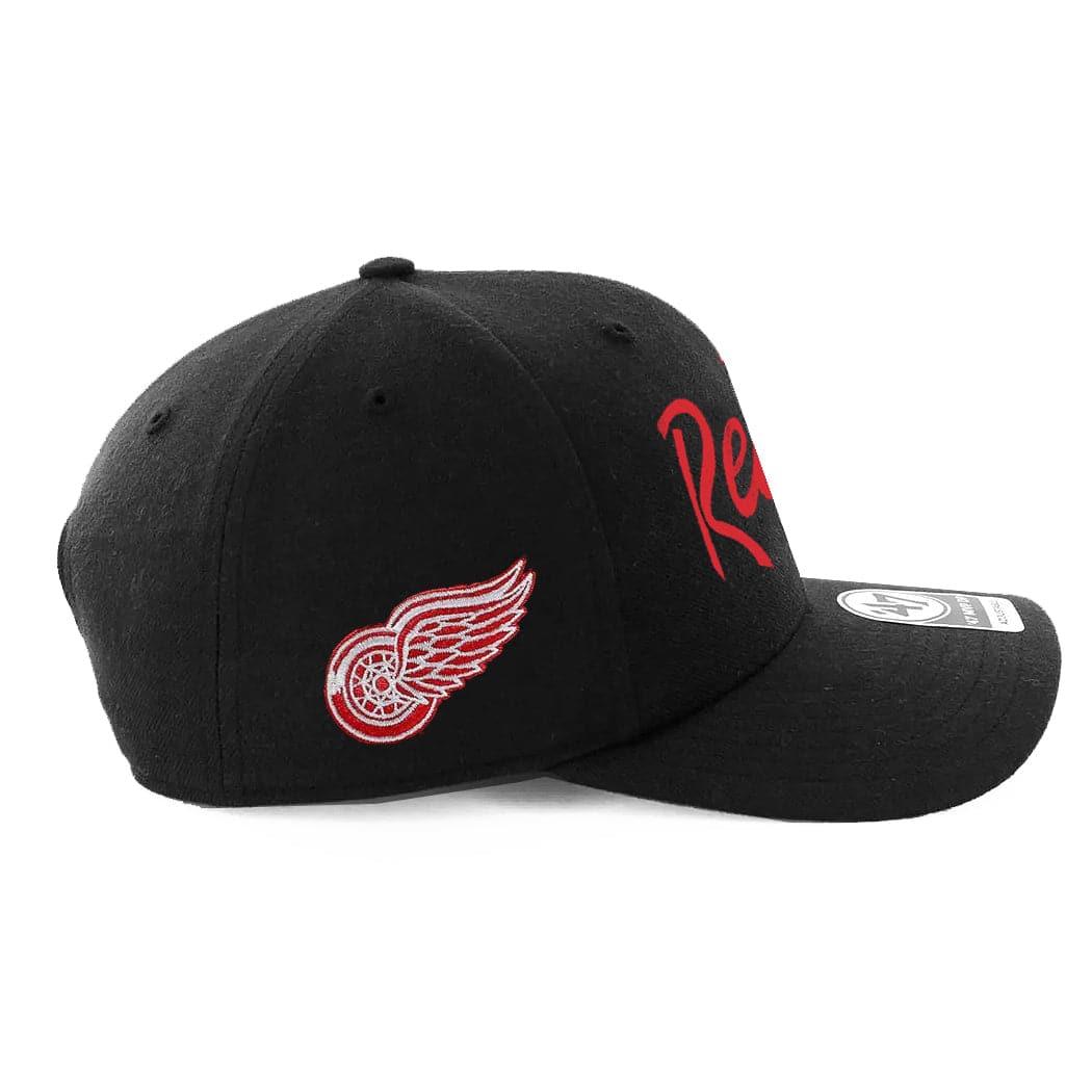 47 Brand Caps Detroit Red Wings ‘47 NHL Replica Script MVP DP Pre-Curved Snapback Hat - Black