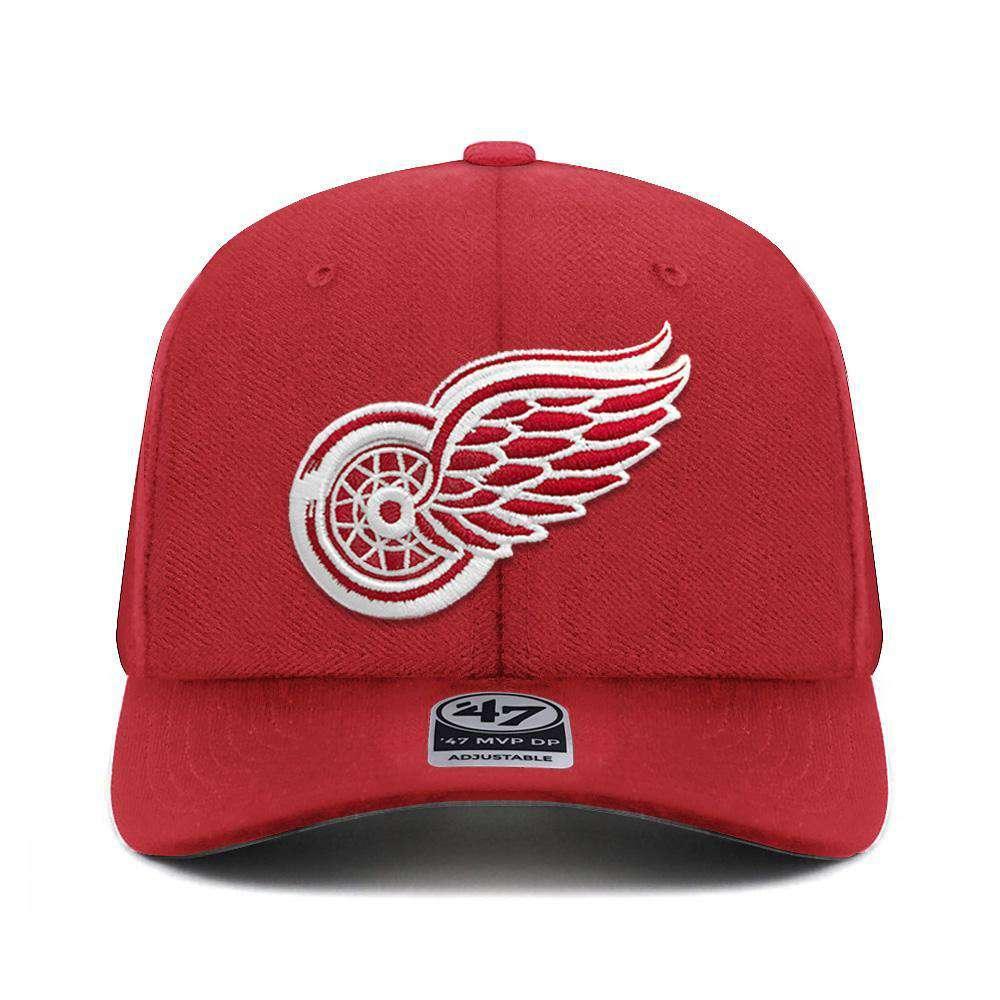 47 Brand Caps Detroit Red Wings '47 NHL Team Audible DB Pre-Curved Snapback Hat - Red