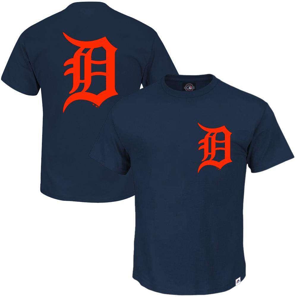 Majestic Athletic T-Shirts Detroit Tigers Majestic MLB Jeaner T-Shirt - Navy