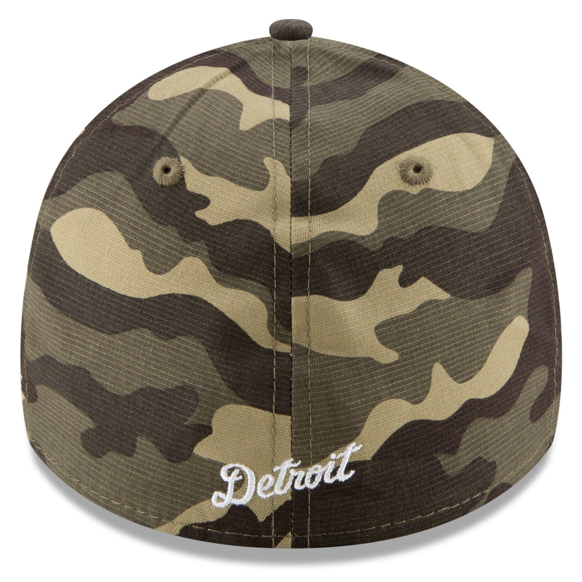 New Era Caps Detroit Tigers New Era MLB 2021 Armed Forces 39THIRTY Flex Fit Curve Hat - Camo