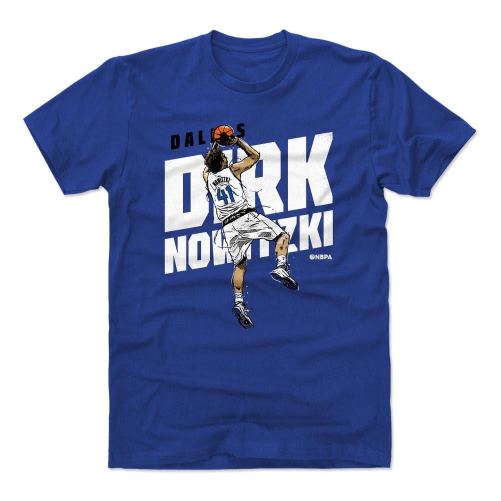 500 Level T-Shirts Dirk Nowitzki Dallas Mavericks 500 Level NBA Fadeaway T-Shirt - Blue