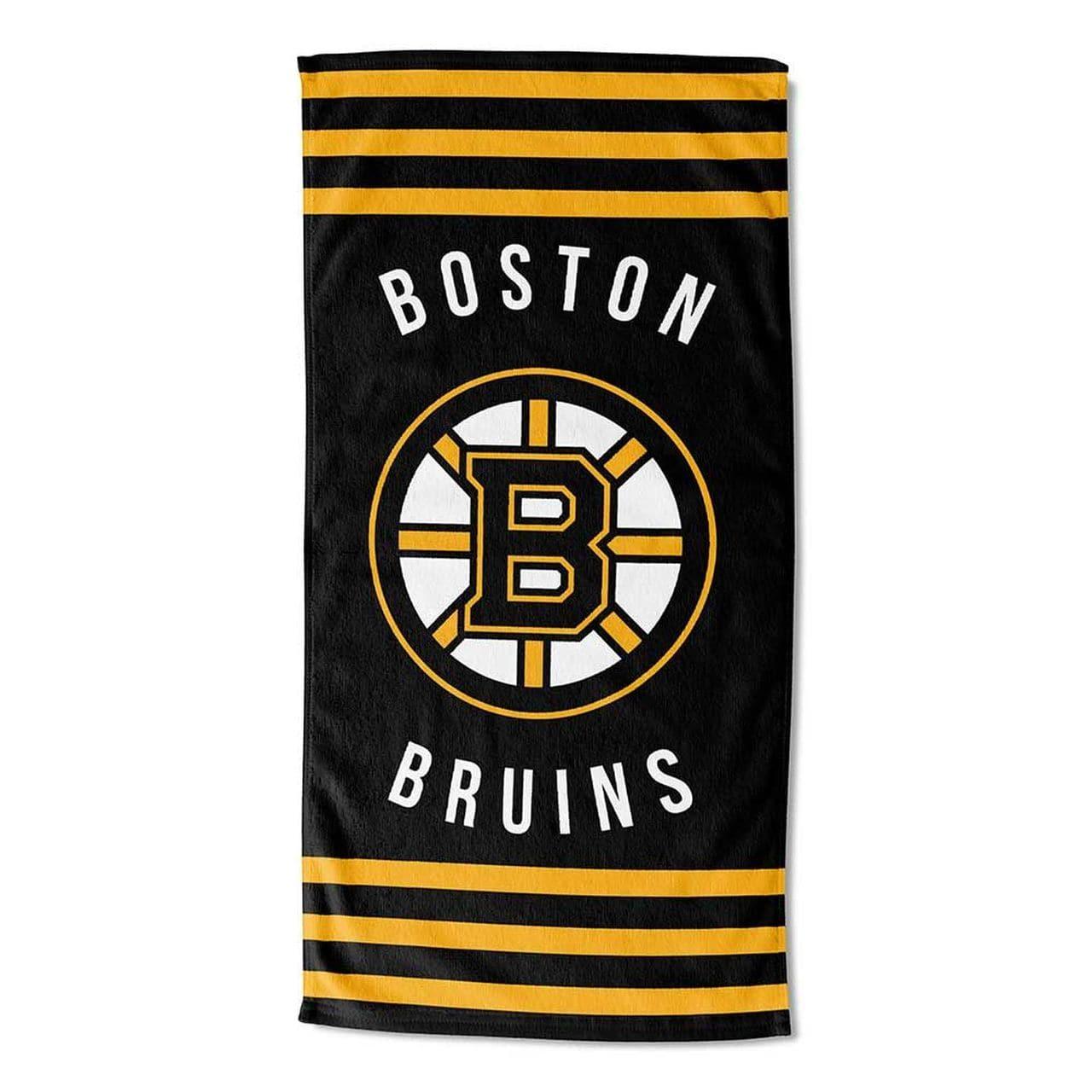 Boston Bruins Northwest NHL 30" x 60" Stripes Beach Towel - Black