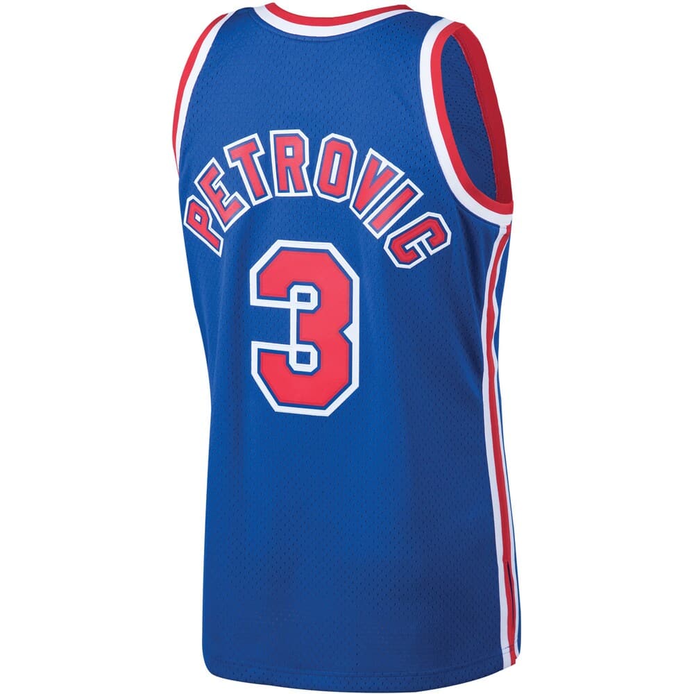 Mitchell And Ness Jerseys Drazen Petrovic Brooklyn Nets Mitchell & Ness NBA 92-93 Road Swingman Jersey - Blue