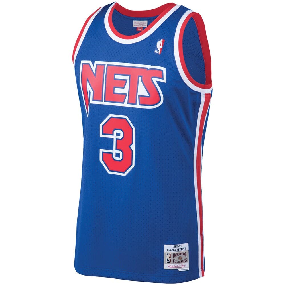 Mitchell And Ness Jerseys Drazen Petrovic Brooklyn Nets Mitchell & Ness NBA 92-93 Road Swingman Jersey - Blue