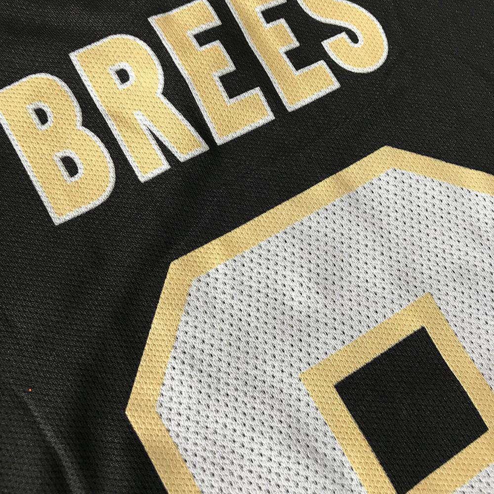Majestic Athletic T-Shirts Drew Brees New Orleans Saints Majestic NFL Hashmark Jersey - Black