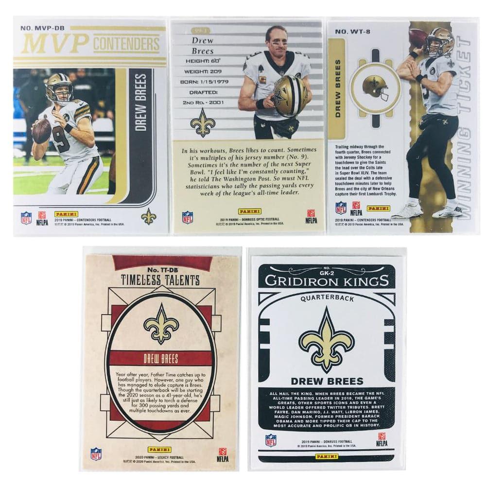 Panini Cards Drew Brees New Orleans Saints Panini NFL 5 Insert Card Set