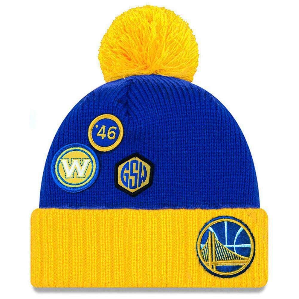 Golden State Warriors New Era NBA 2018 NBA Draft Knit Beanie - Blue