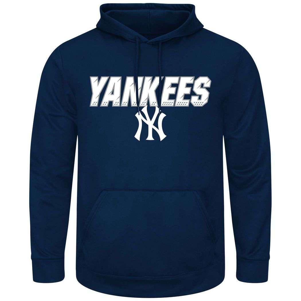 New York Yankees Majestic MLB High Energy Performance Hoodie Jumper - Navy