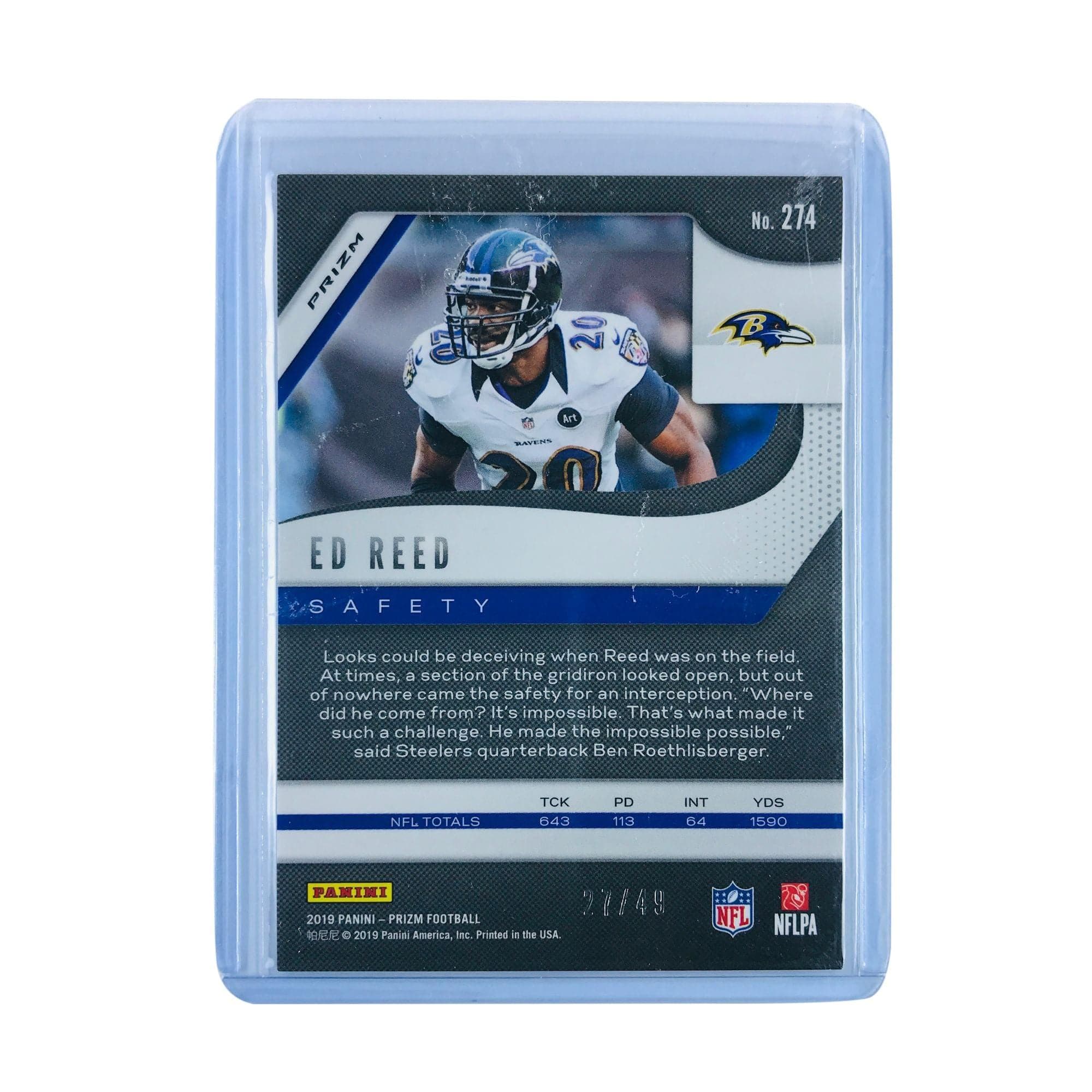 Panini Cards Ed Reed Baltimore Ravens 2019 Panini Prizm NFL 274 Purple Power /49 Card