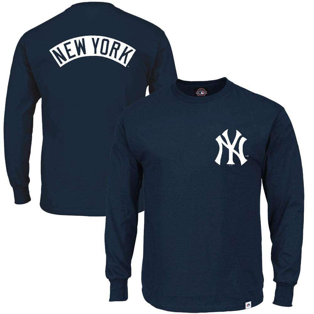 New York Yankees Majestic MLB Fentyn Long Sleeve T-Shirt - Navy