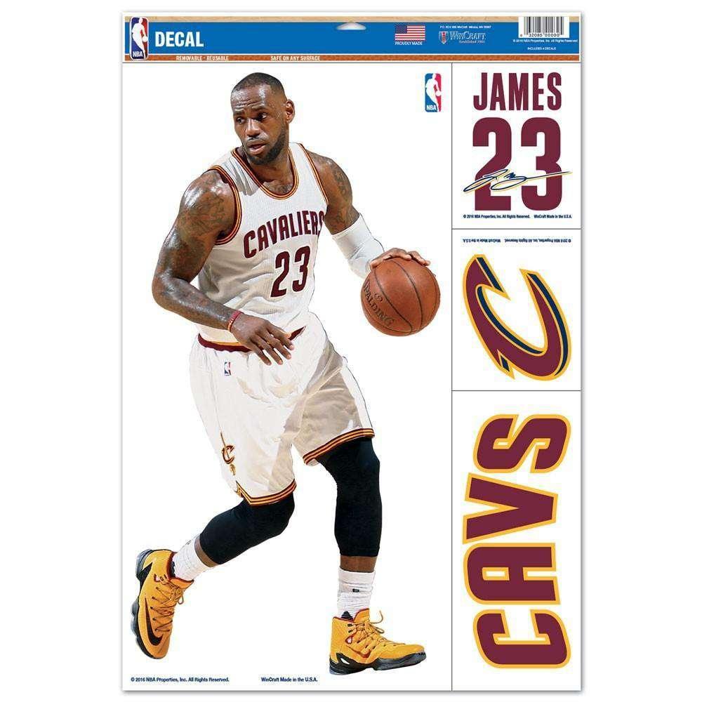 Lebron James Cleveland Cavaliers Wincraft NBA Multi-Use 11" x 17" Decal Set