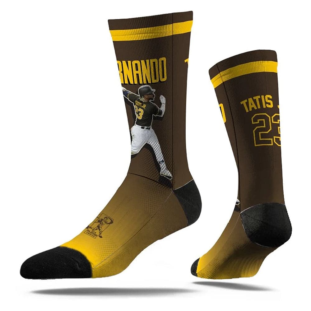 Strideline Socks M/L (8-12 US) Fernando Tatis Jr San Diego Padres Strideline MLB Action Classic Crew Socks - Brown