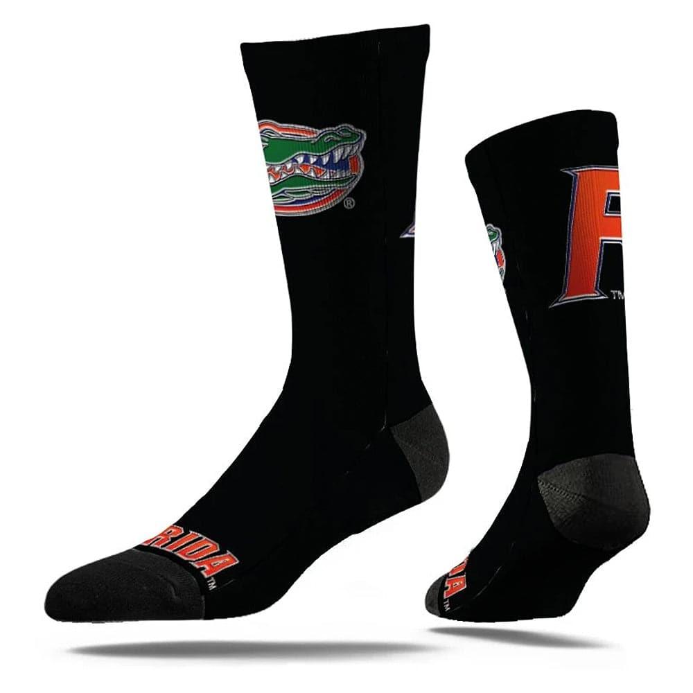Strideline Socks M/L (8-12 US) Florida Gators Strideline NCAA Team Chrome Classic Crew Socks - Black