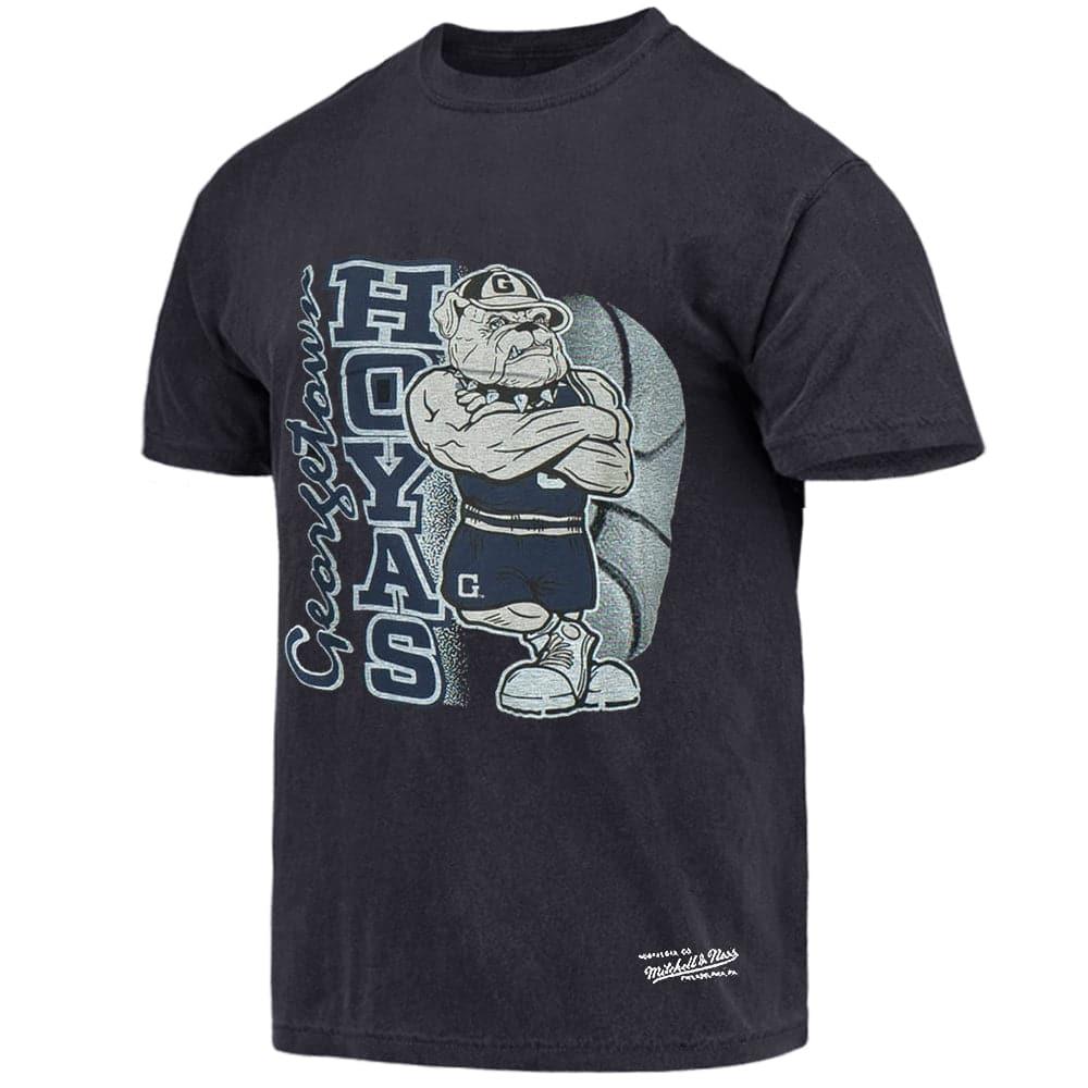 Mitchell And Ness T-Shirts Georgetown Hoyas Mitchell & Ness NCAA Big Dawg Vintage T-Shirt - Faded Black
