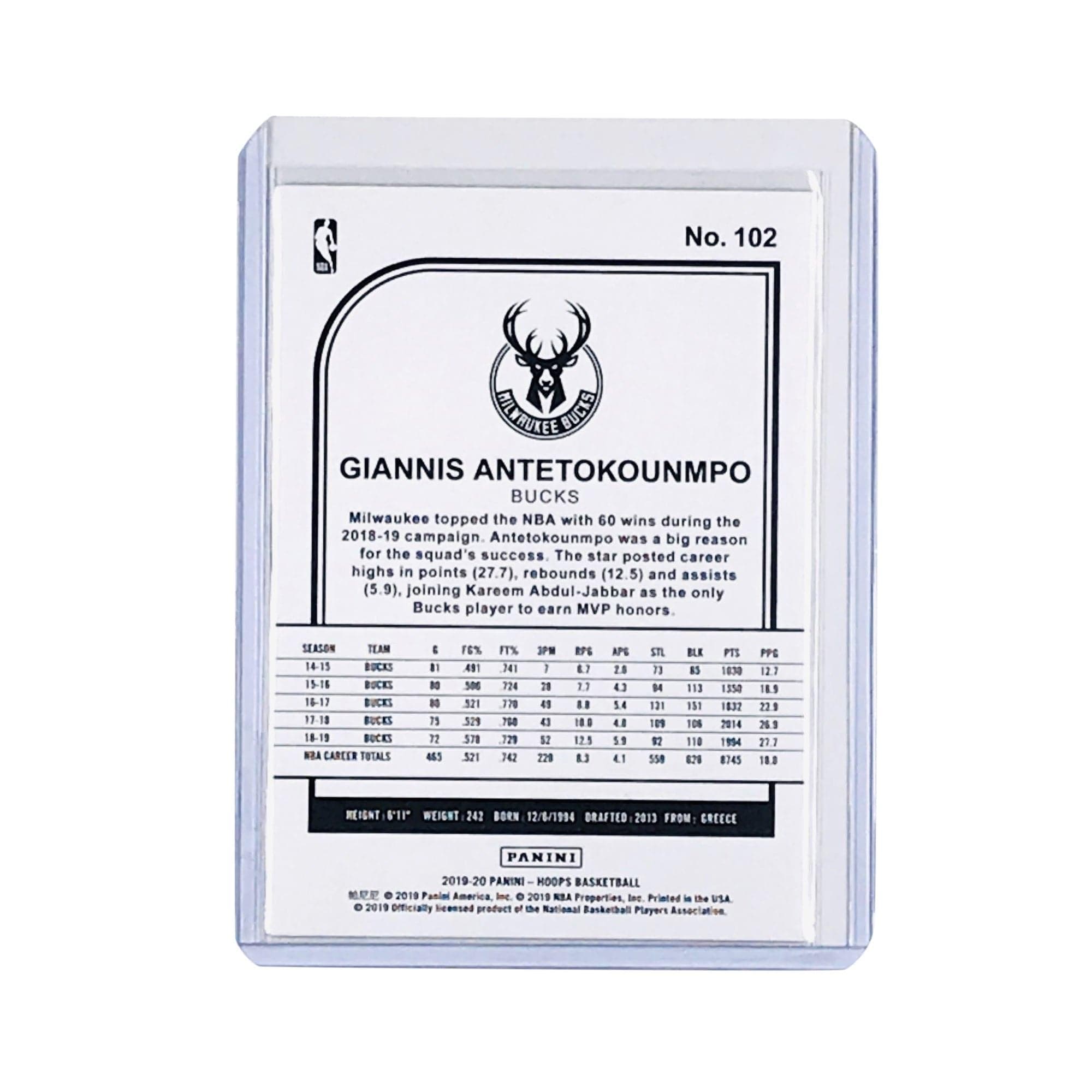 Panini Cards Giannis Antetokounmpo 2019-20 Panini Hoops NBA Green Aus Excl Card