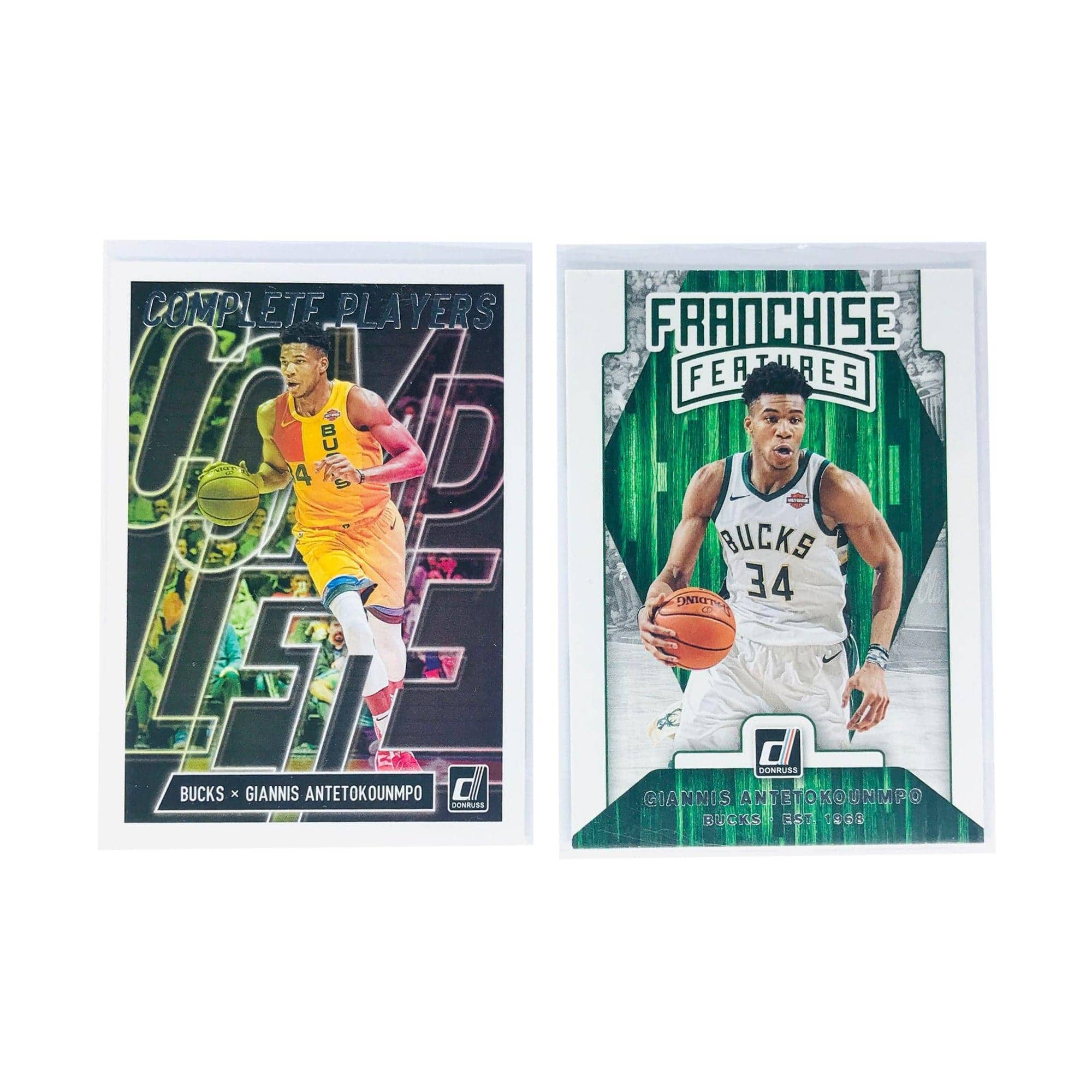 Panini Cards Giannis Antetokounmpo Milwaukee Bucks 19-20 Panini NBA Donruss 2 Card Insert Set