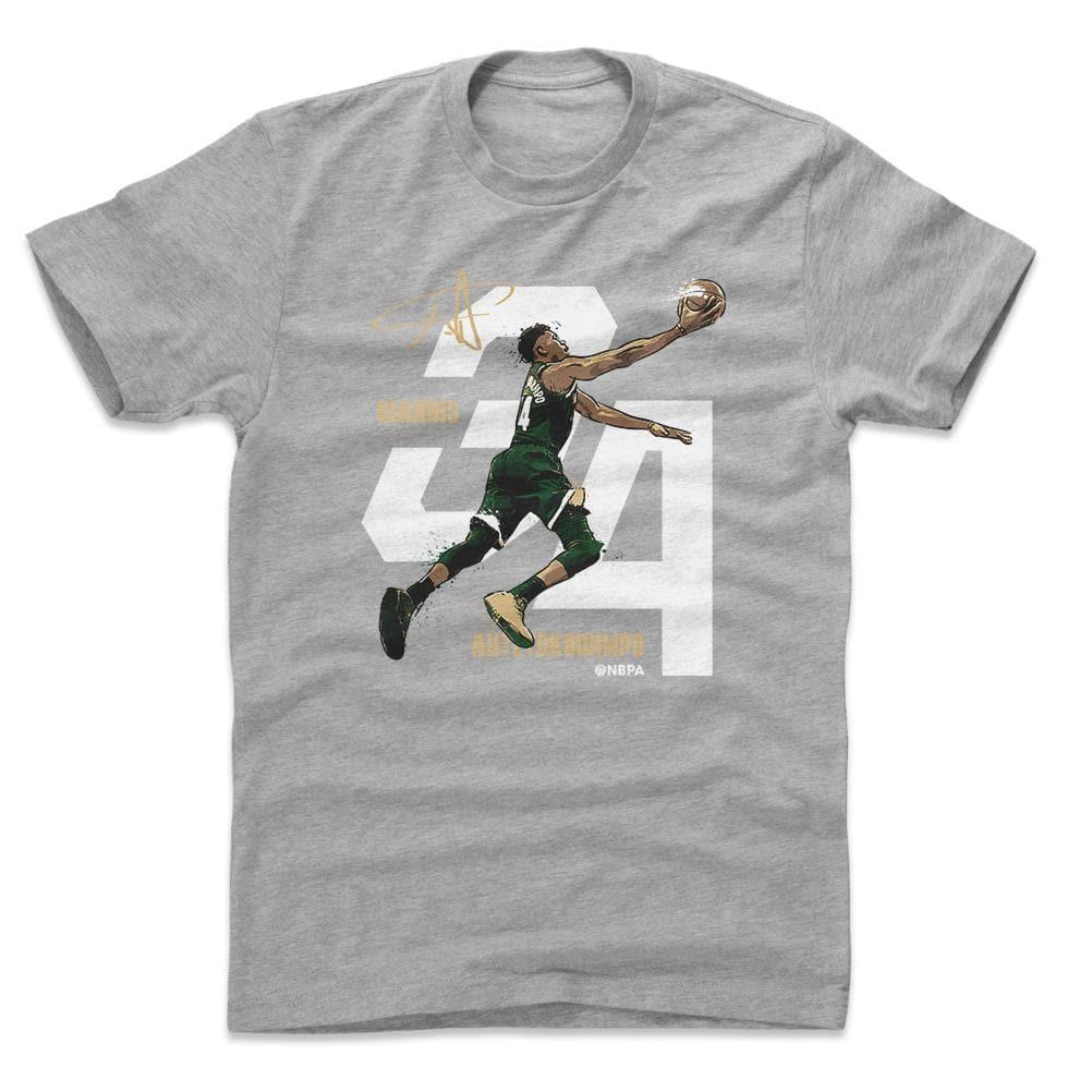500 Level T-Shirts Giannis Antetokounmpo Milwaukee Bucks 500 Level NBA Layup T-Shirt - Grey