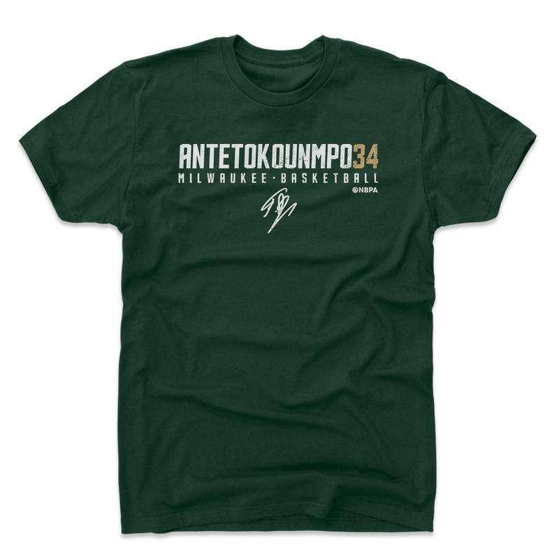 500 Level T-Shirts Giannis Antetokounmpo Milwaukee Bucks 500 Level NBA Name T-Shirt - Green
