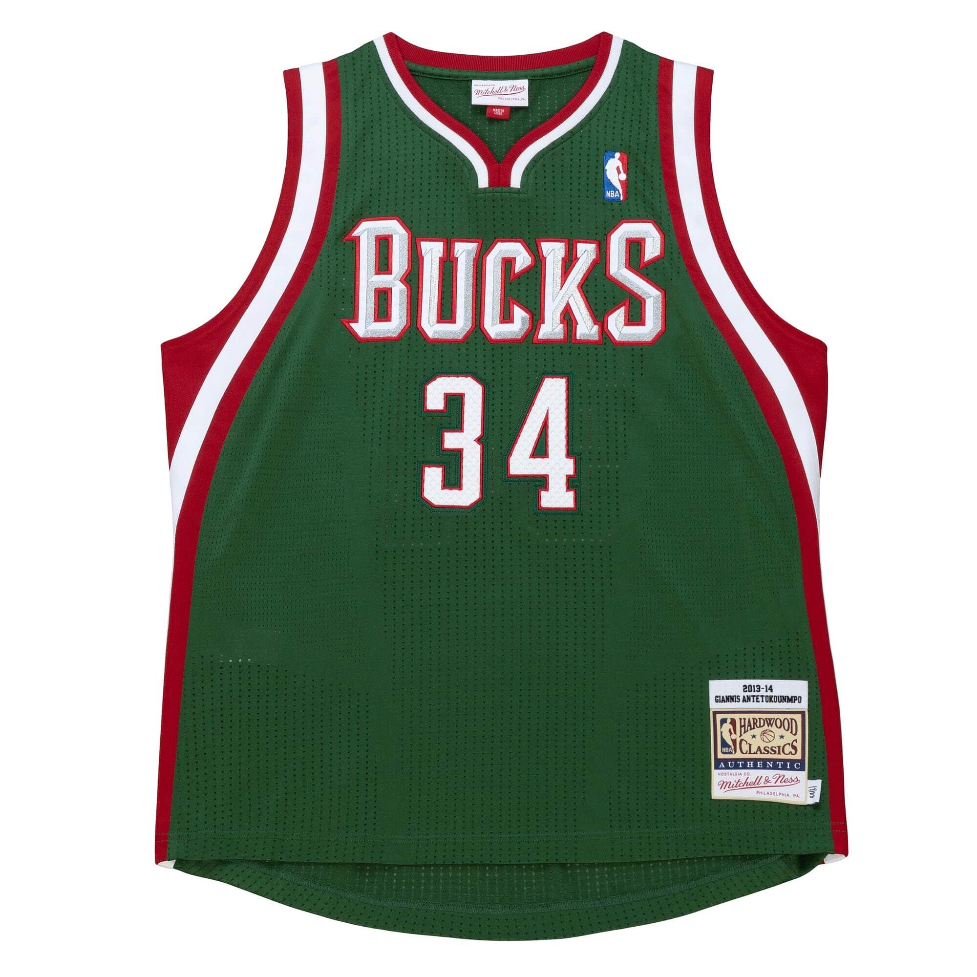 Mitchell And Ness Jerseys Giannis Antetokounmpo Milwaukee Bucks Mitchell & Ness NBA 13-14 Authentic Jersey - Green