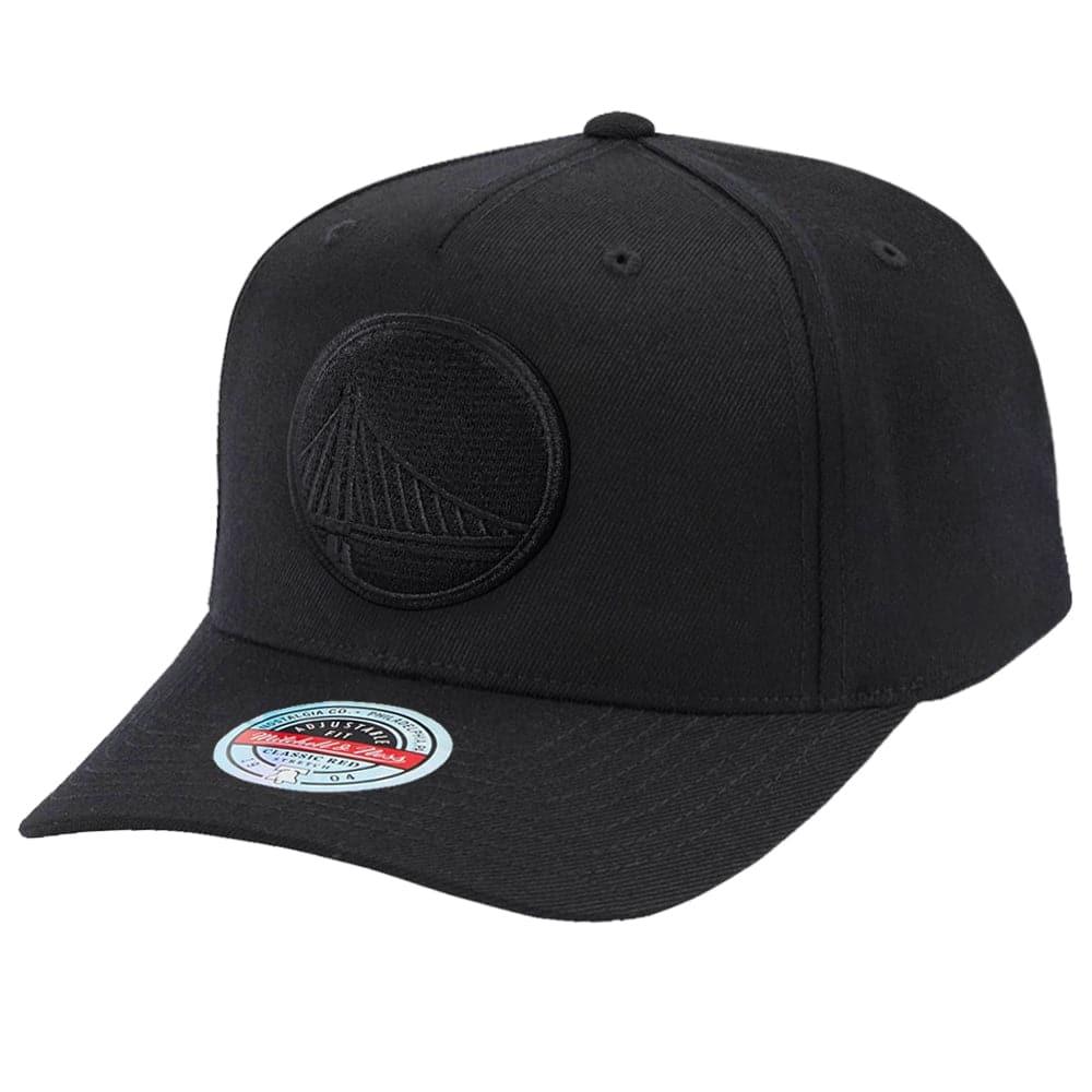 Mitchell And Ness Caps Golden State Warriors Mitchell & Ness NBA Black On Black Classic Red Snapback Hat