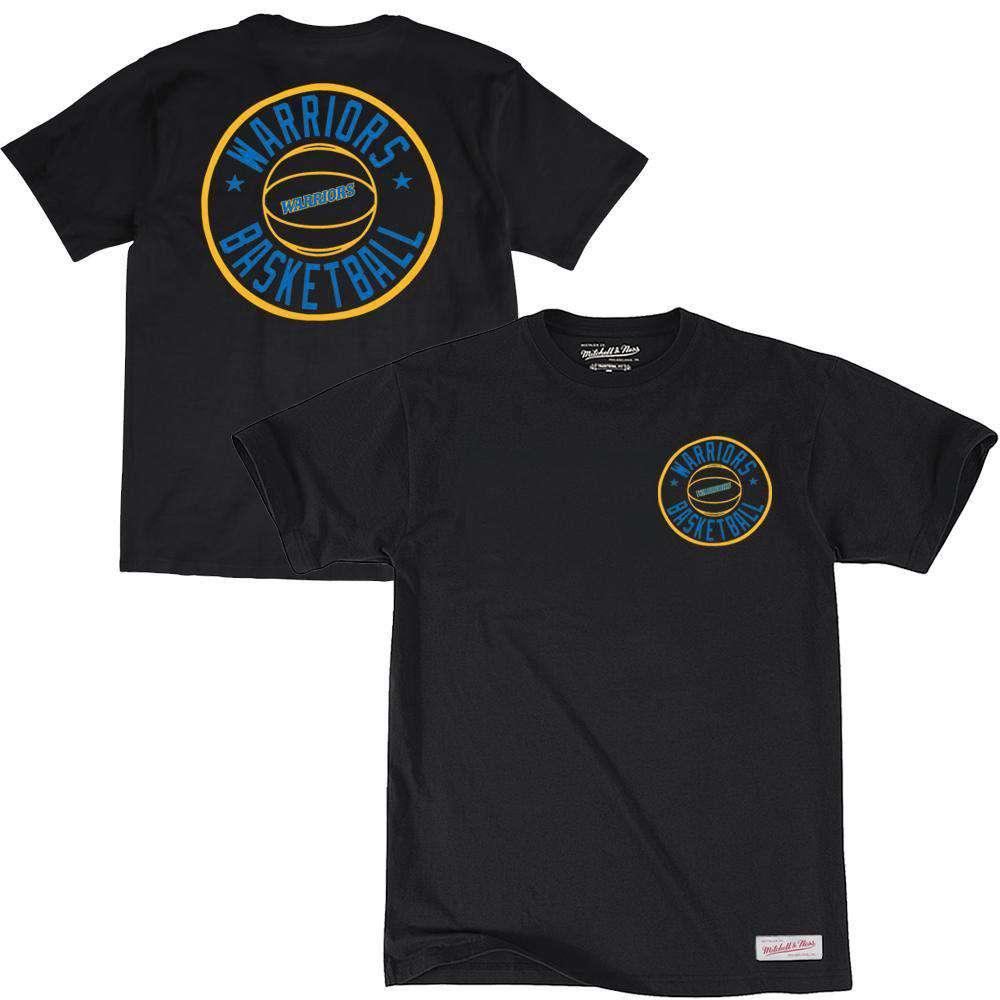 Mitchell And Ness T-Shirts Golden State Warriors Mitchell & Ness NBA Full Circle T-Shirt - Black