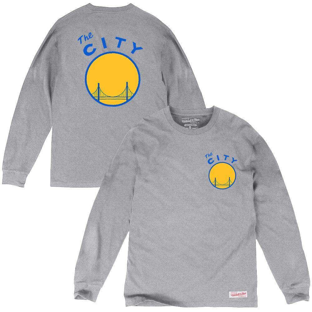 Mitchell And Ness Long Sleeve Tees S Golden State Warriors Mitchell & Ness NBA HWC Triple Double Long Sleeve T-Shirt - Grey