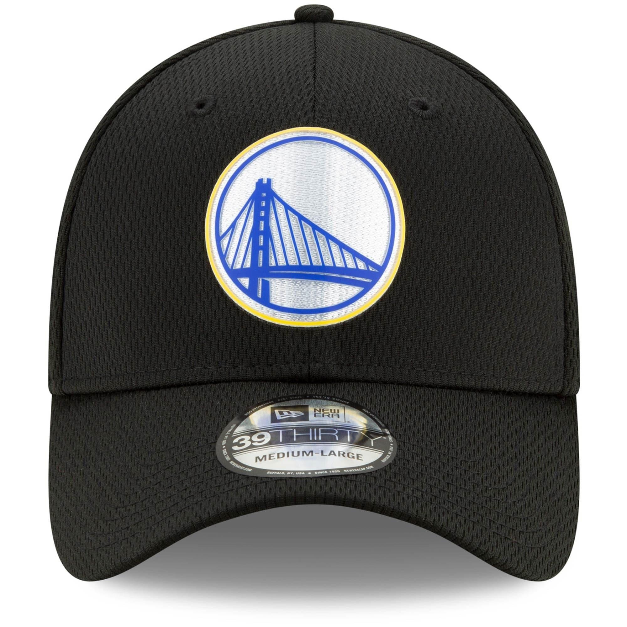 New Era Caps Golden State Warriors New Era NBA 2020 Back Half 39THIRTY Flex Fit Curve Hat - Black