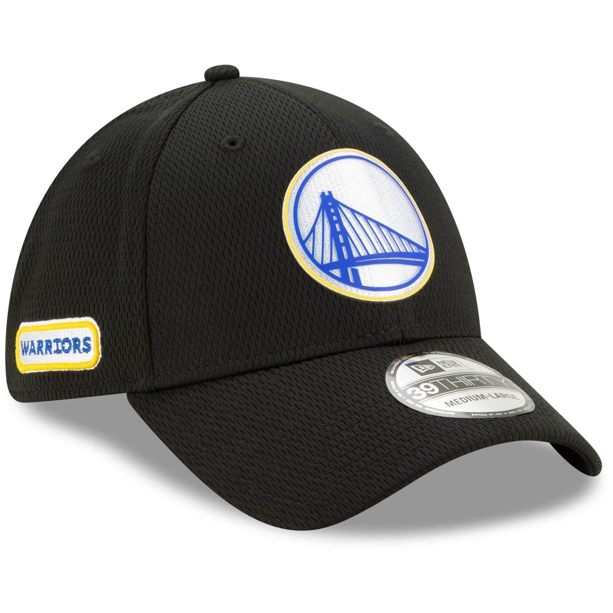 New Era Caps Golden State Warriors New Era NBA 2020 Back Half 39THIRTY Flex Fit Curve Hat - Black
