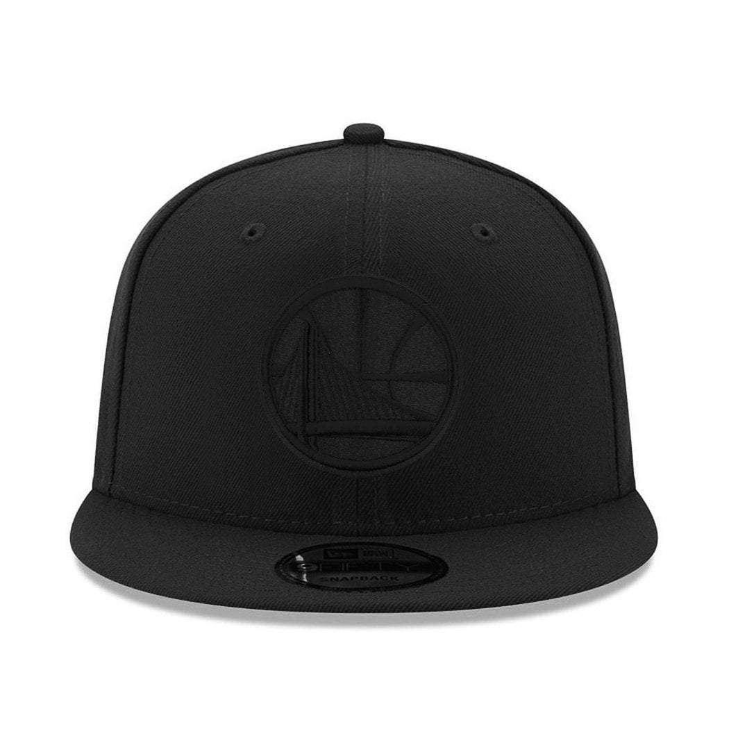 New Era Caps Golden State Warriors New Era NBA Black On Black 9FIFTY Snapback Hat
