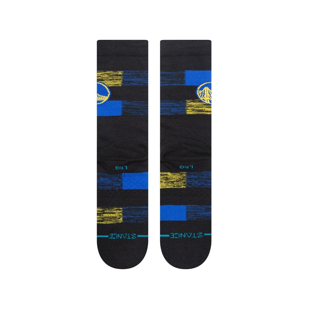 Stance Socks Large (9-12 US) Golden State Warriors Stance NBA Cryptic Crew Socks - Black