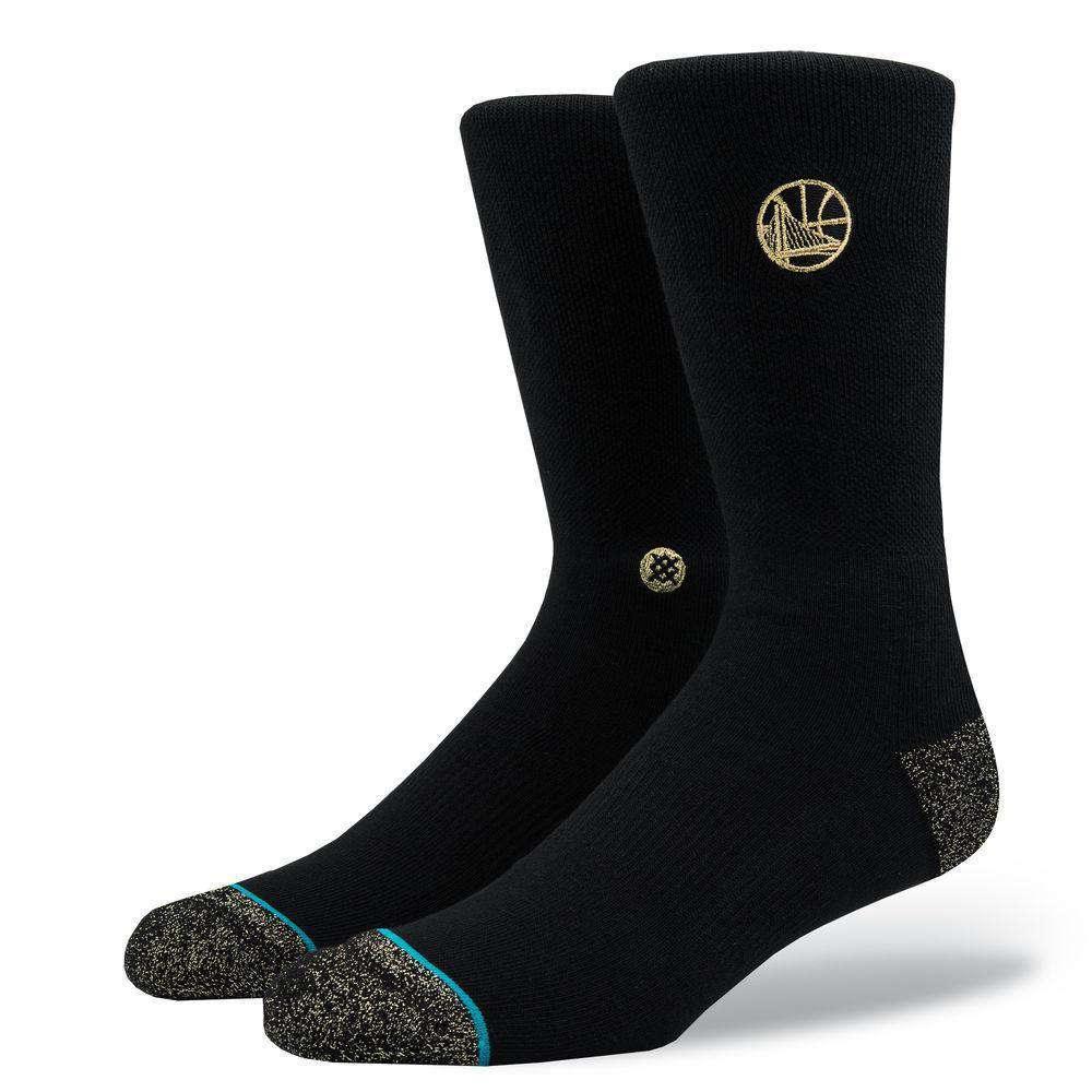Stance Socks Golden State Warriors Stance NBA Gold Trophy Crew Socks - Black