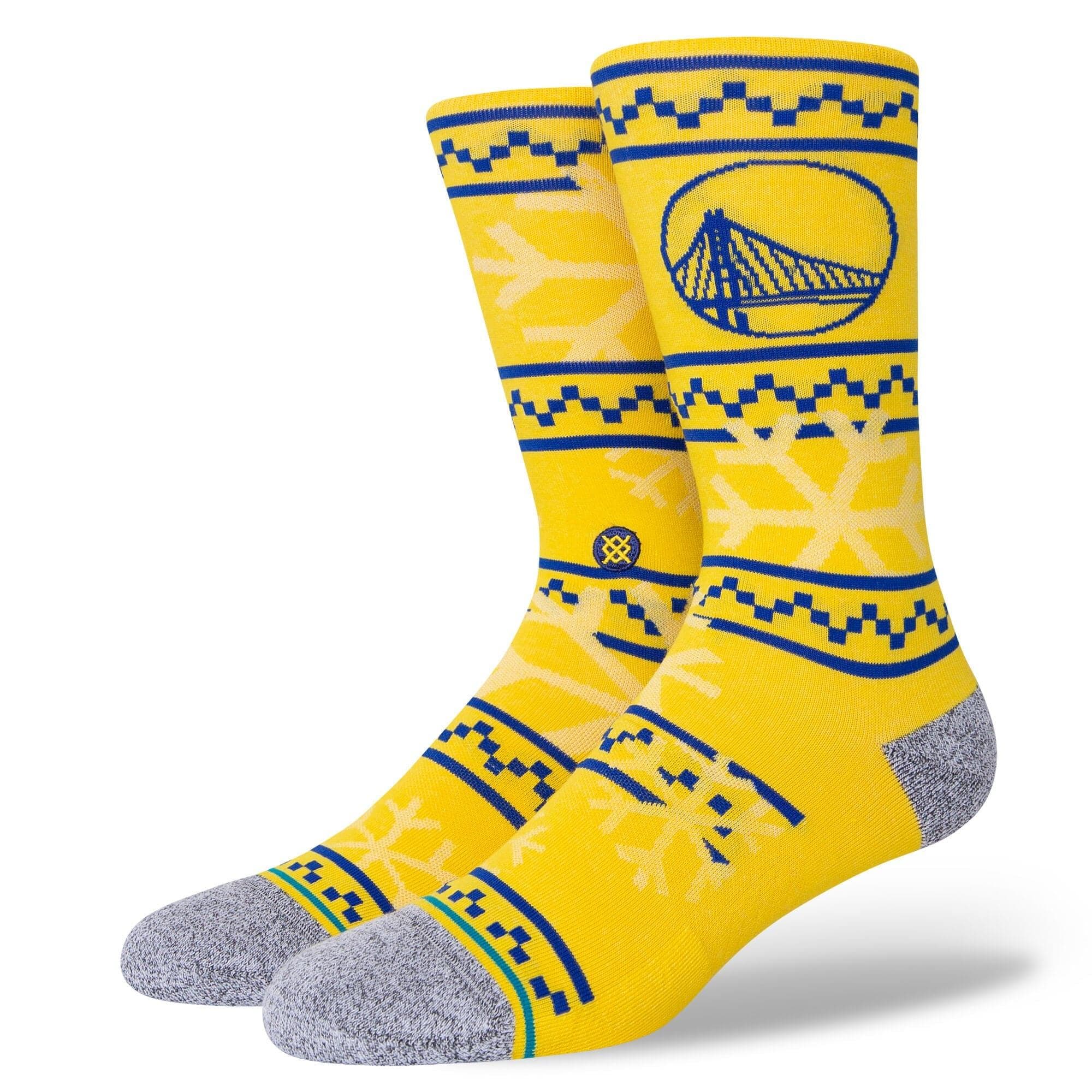 Stance Socks Large (9-12 US) Golden State Warriors Stance NBA Team Frosted Crew Socks - Yellow