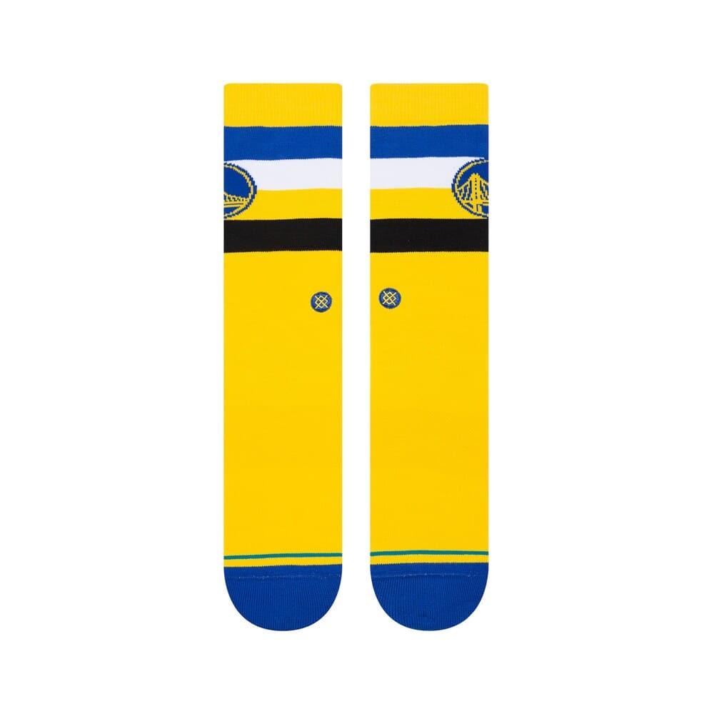 Stance Socks Large (9-12 US) Golden State Warriors Stance NBA Team Stripe Crew Socks - Gold