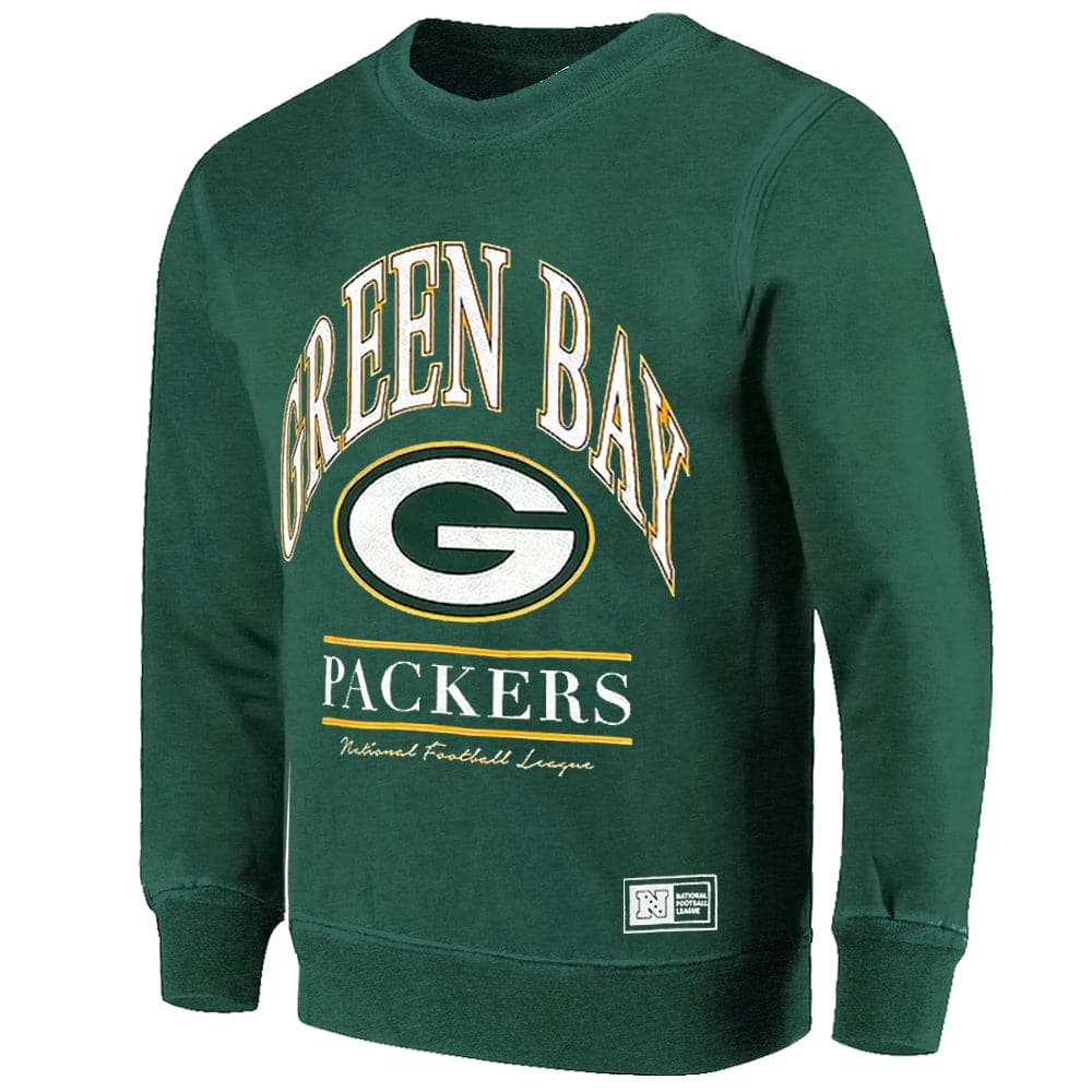 Majestic Athletic Jumpers Green Bay Packers Majestic NFL Vintage Arch Crew Jumper - Faded Green