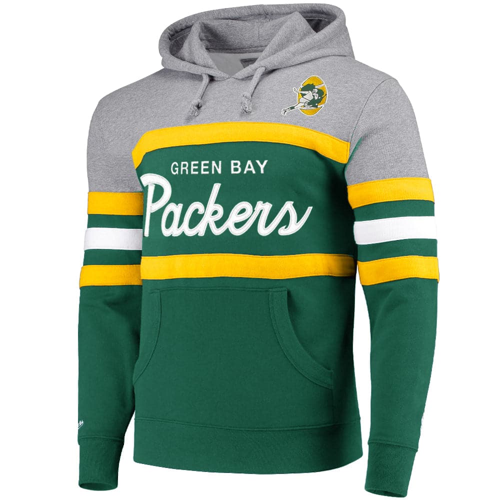 Mitchell And Ness Jumpers Green Bay Packers Mitchell & Ness NFL Head Coach Premium Hoodie Jumper - Green
