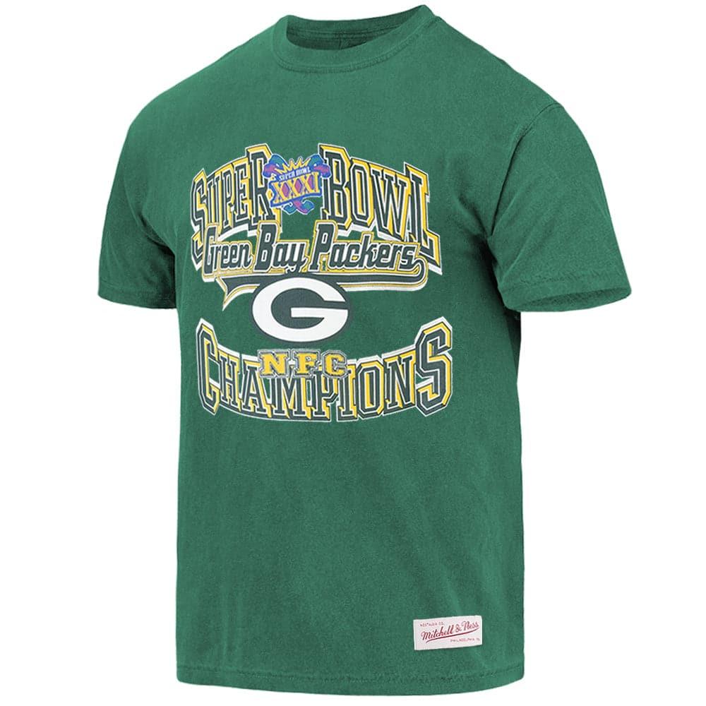 Mitchell And Ness T-Shirts Green Bay Packers Mitchell & Ness NFL Super Bowl Champs Vintage T-Shirt - Vintage Green