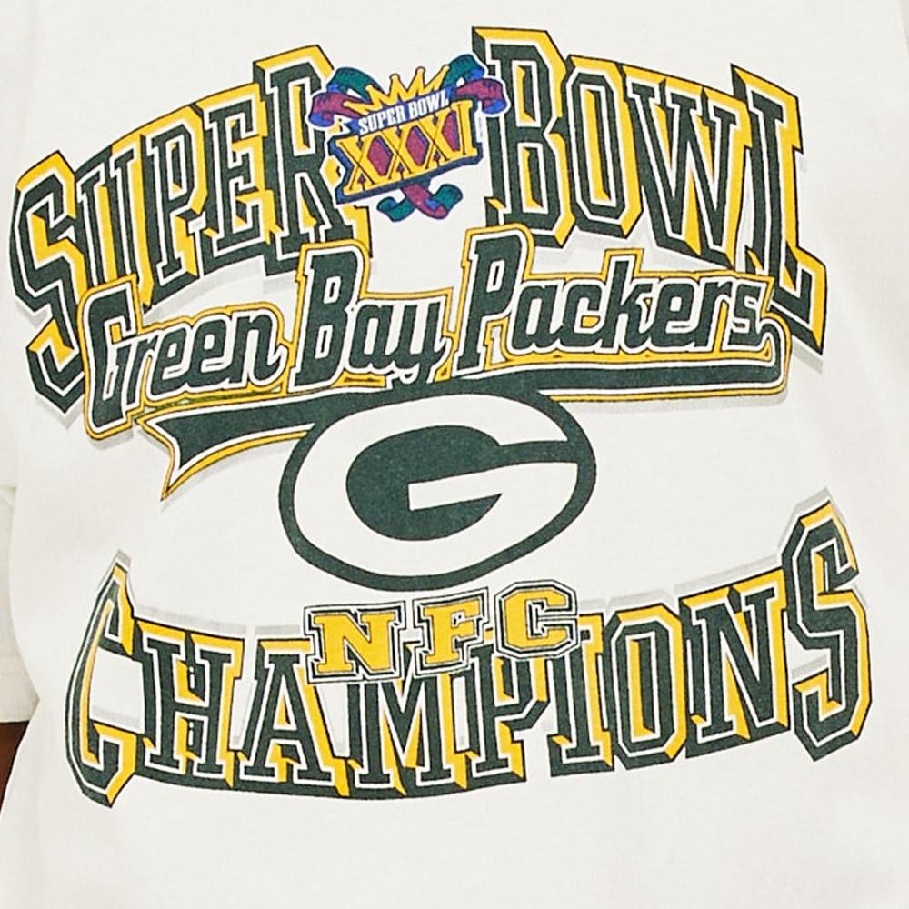 Mitchell And Ness T-Shirts Green Bay Packers Mitchell & Ness NFL Washed Champs Vintage T-Shirt - White