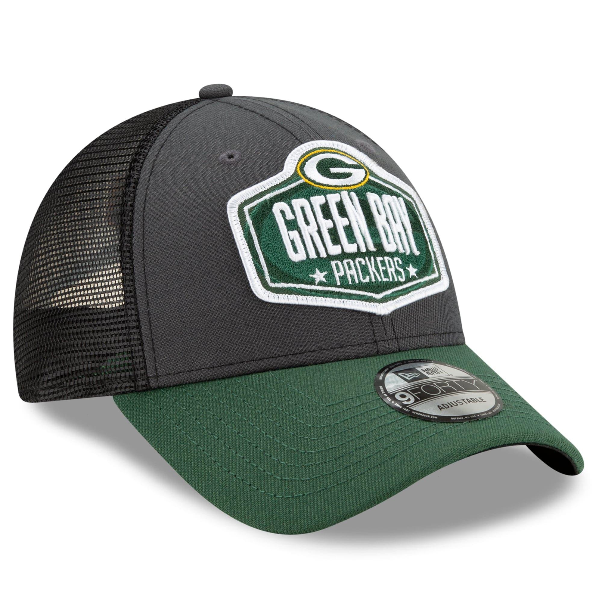 New Era Caps Green Bay Packers New Era 2021 NFL Draft 9FORTY Snapback Curve Hat - Graphite