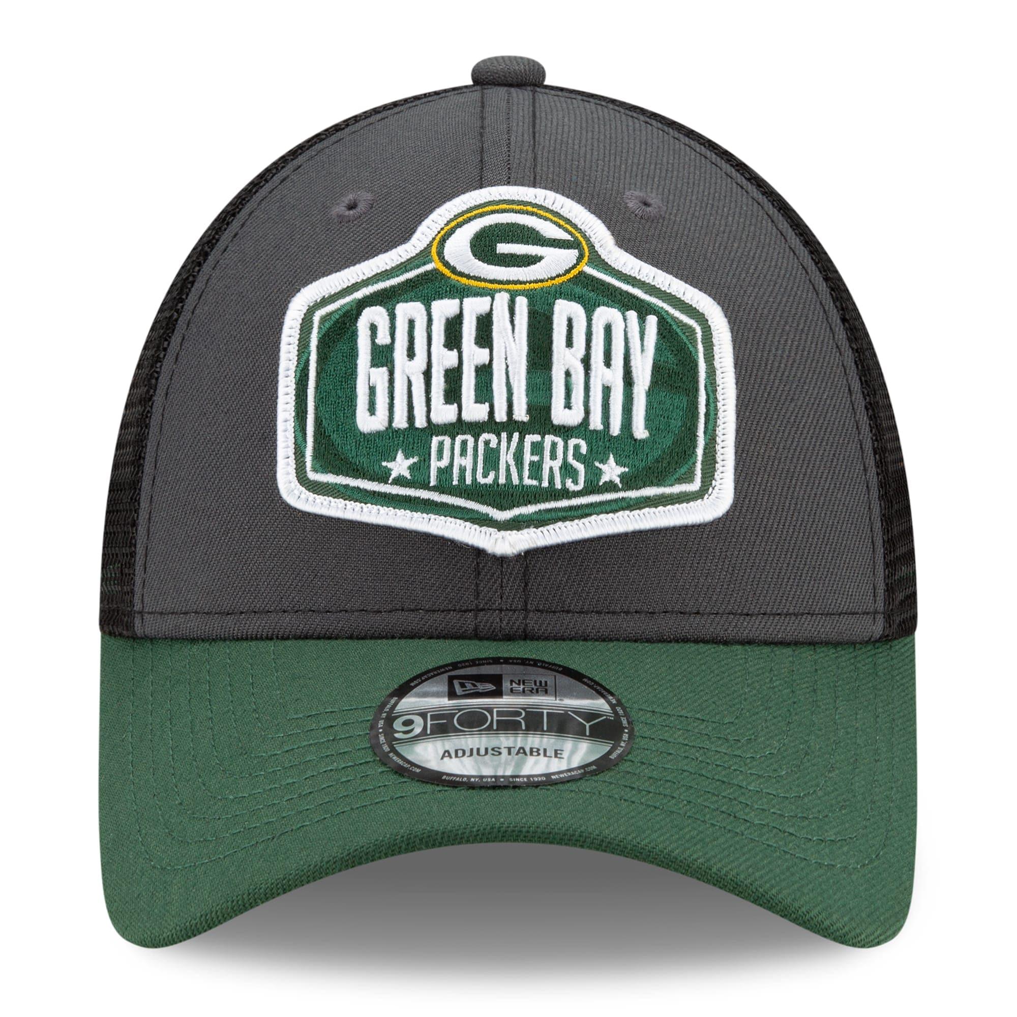 New Era Caps Green Bay Packers New Era 2021 NFL Draft 9FORTY Snapback Curve Hat - Graphite