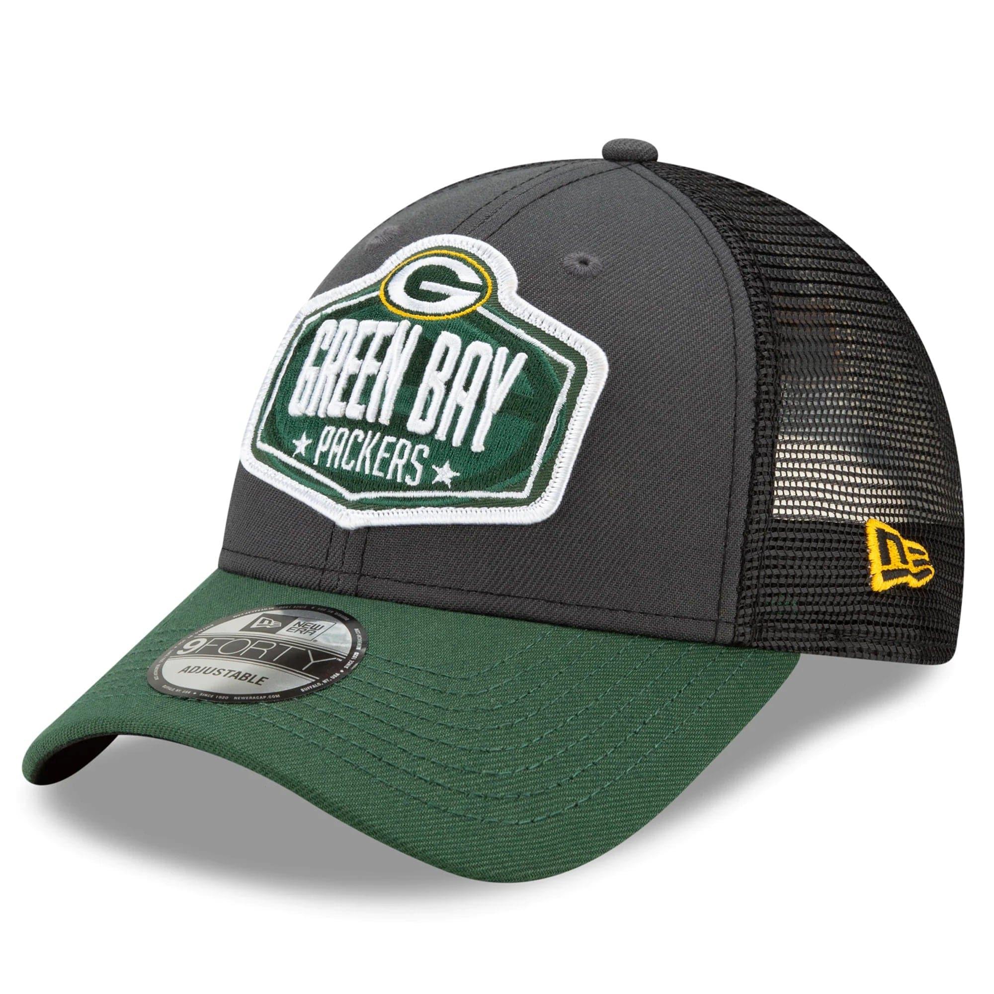 New Era Caps Green Bay Packers New Era 2021 NFL Draft 9FORTY Snapback Curve Hat - Graphite