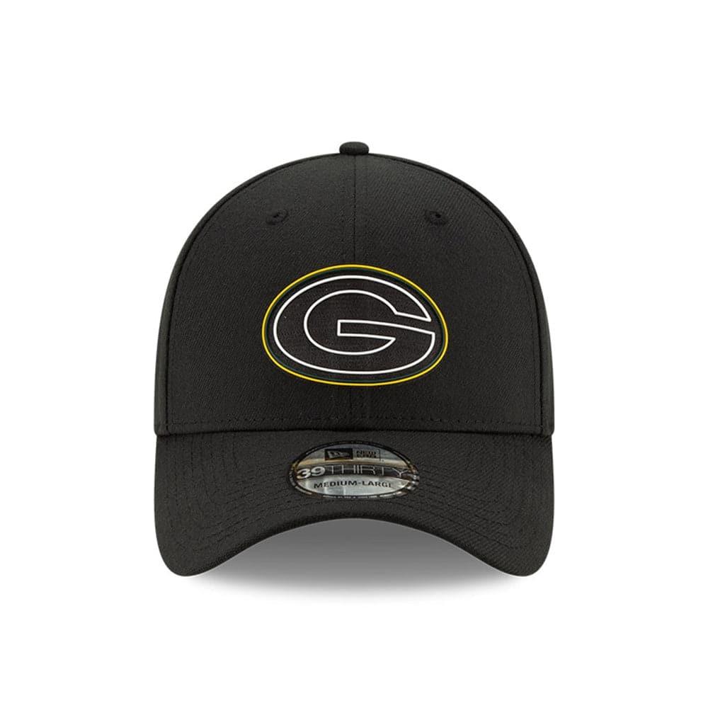 New Era Caps Green Bay Packers New Era NFL 2020 Draft 39THIRTY Flex Fit Curve Hat - Black