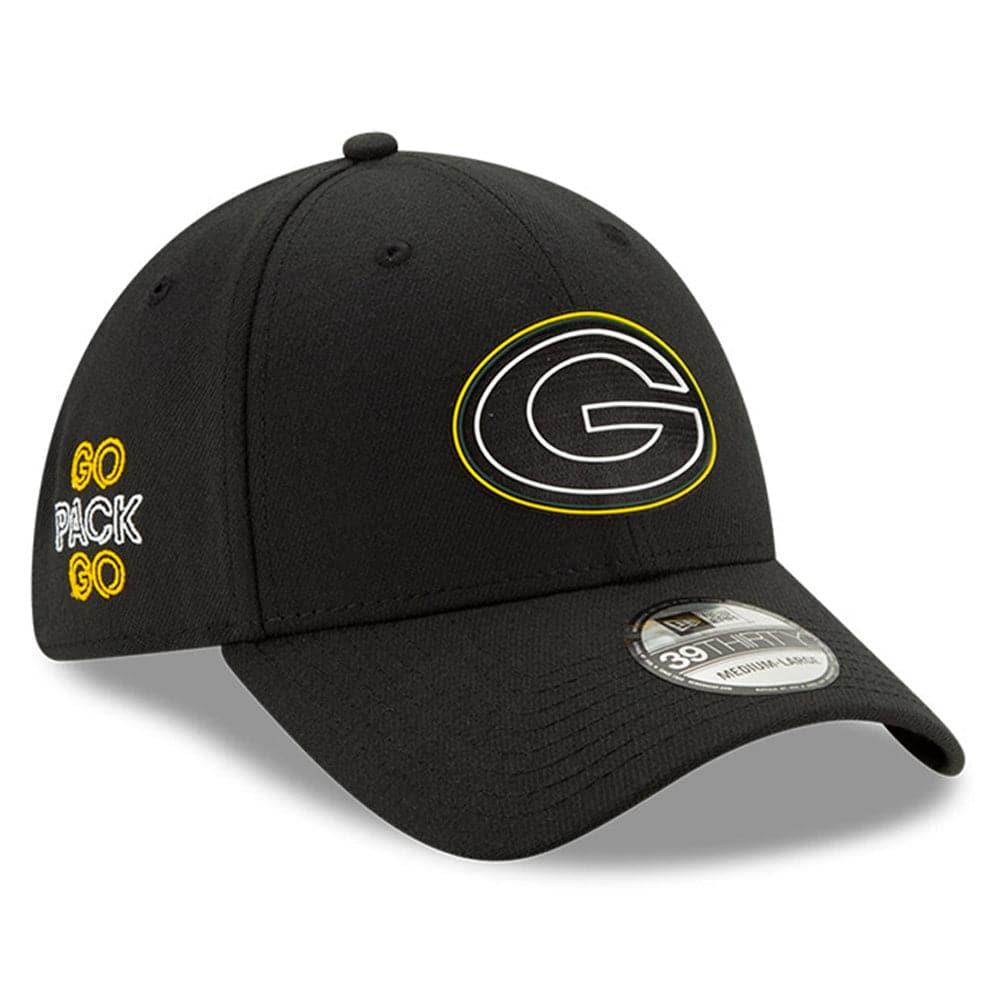 New Era Caps Green Bay Packers New Era NFL 2020 Draft 39THIRTY Flex Fit Curve Hat - Black