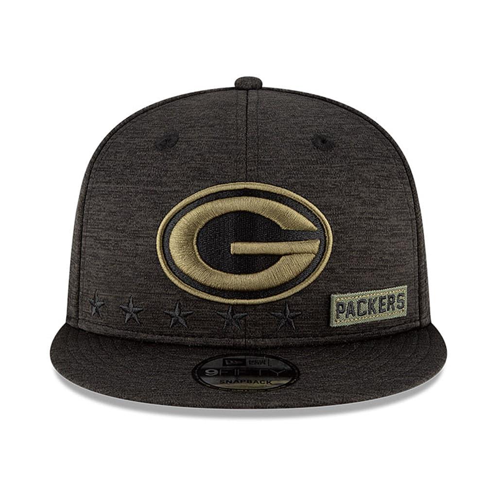 New Era Caps Green Bay Packers New Era NFL 2020 Salute To Service 9FIFTY Snapback Hat - Black