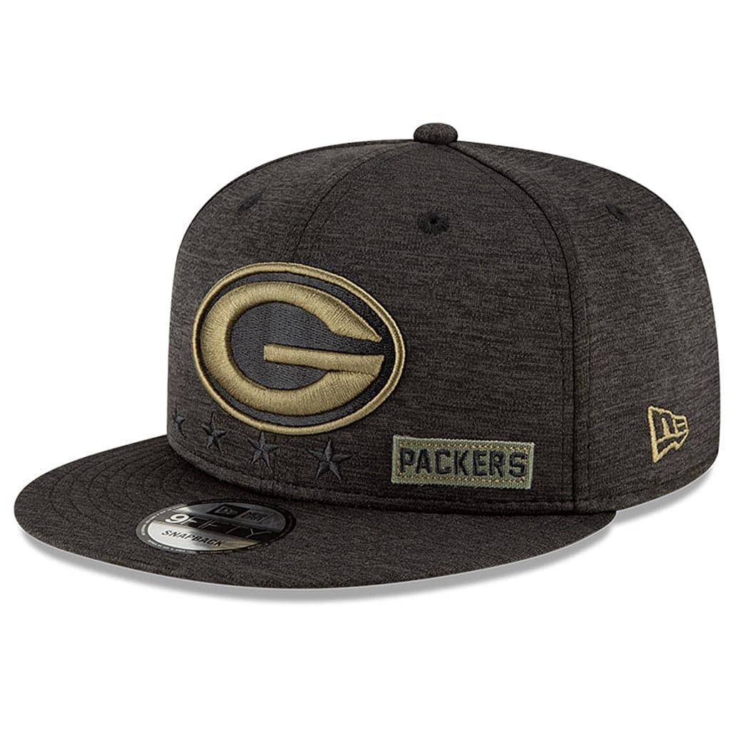 New Era Caps Green Bay Packers New Era NFL 2020 Salute To Service 9FIFTY Snapback Hat - Black