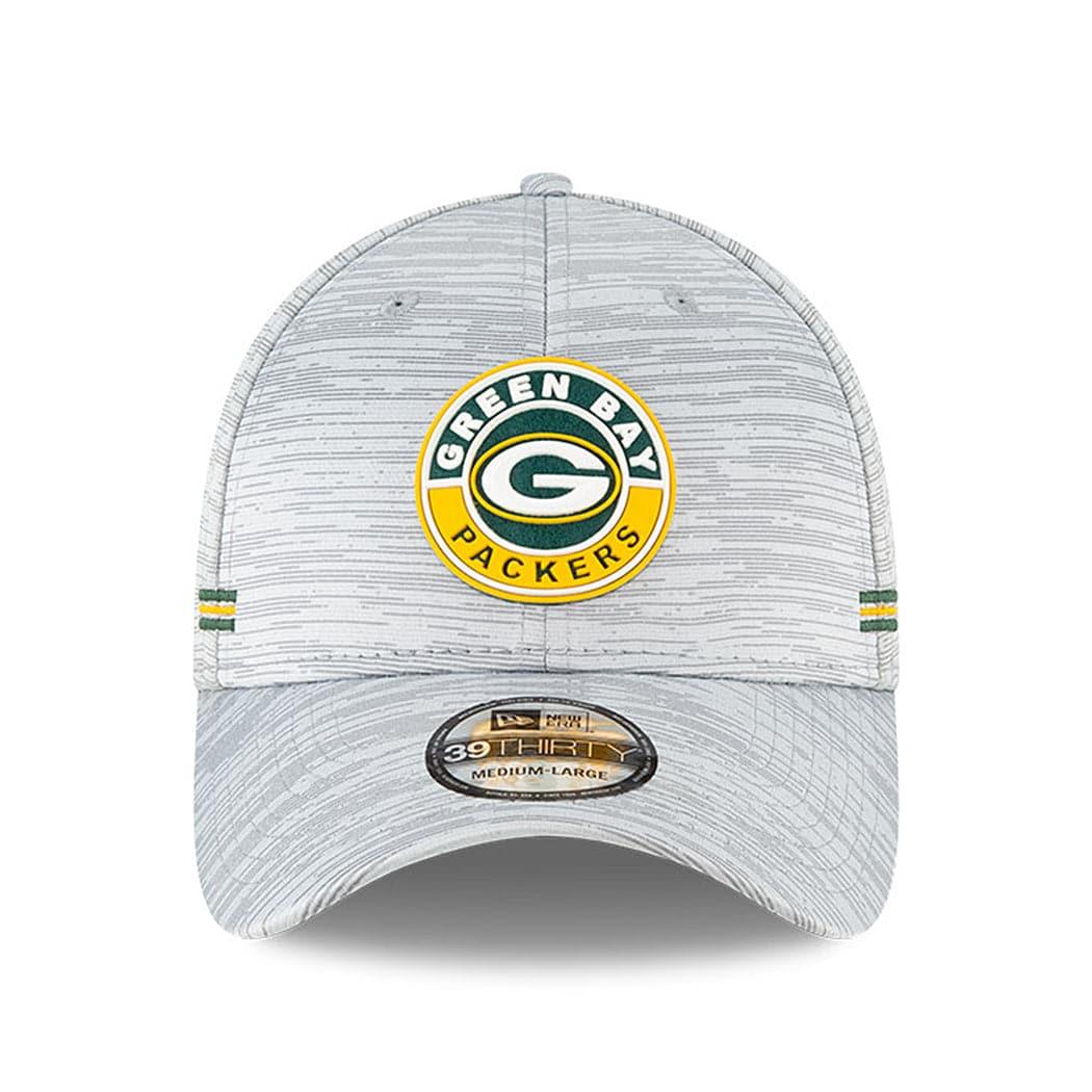 New Era Caps Green Bay Packers New Era NFL 2020 Sideline 39THIRTY Flex Fit Curve Hat - Grey