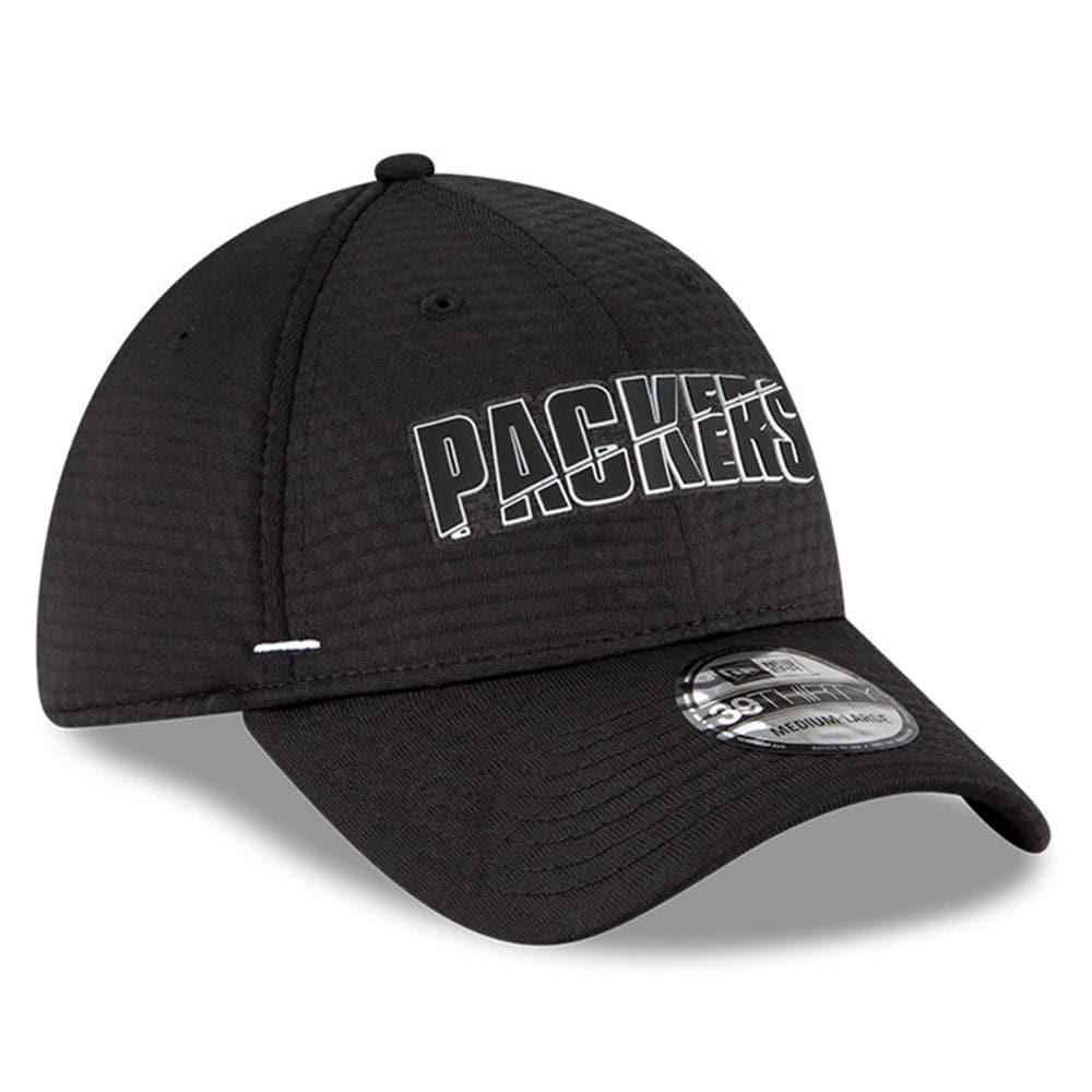 New Era Caps Green Bay Packers New Era NFL 2020 Summer Sideline 39THIRTY Flex Fit Curve Hat - Black