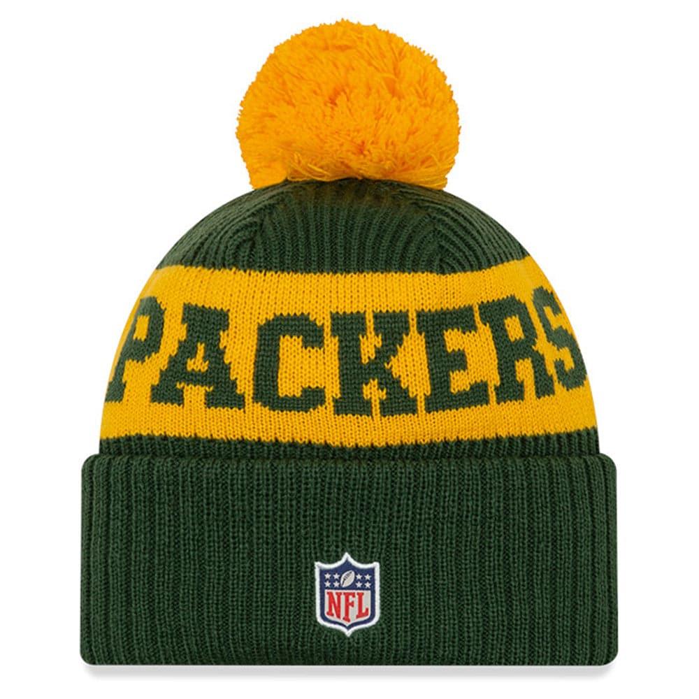 New Era Beanies Green Bay Packers New Era NFL 2020 Team Colour Sideline Knit Beanie