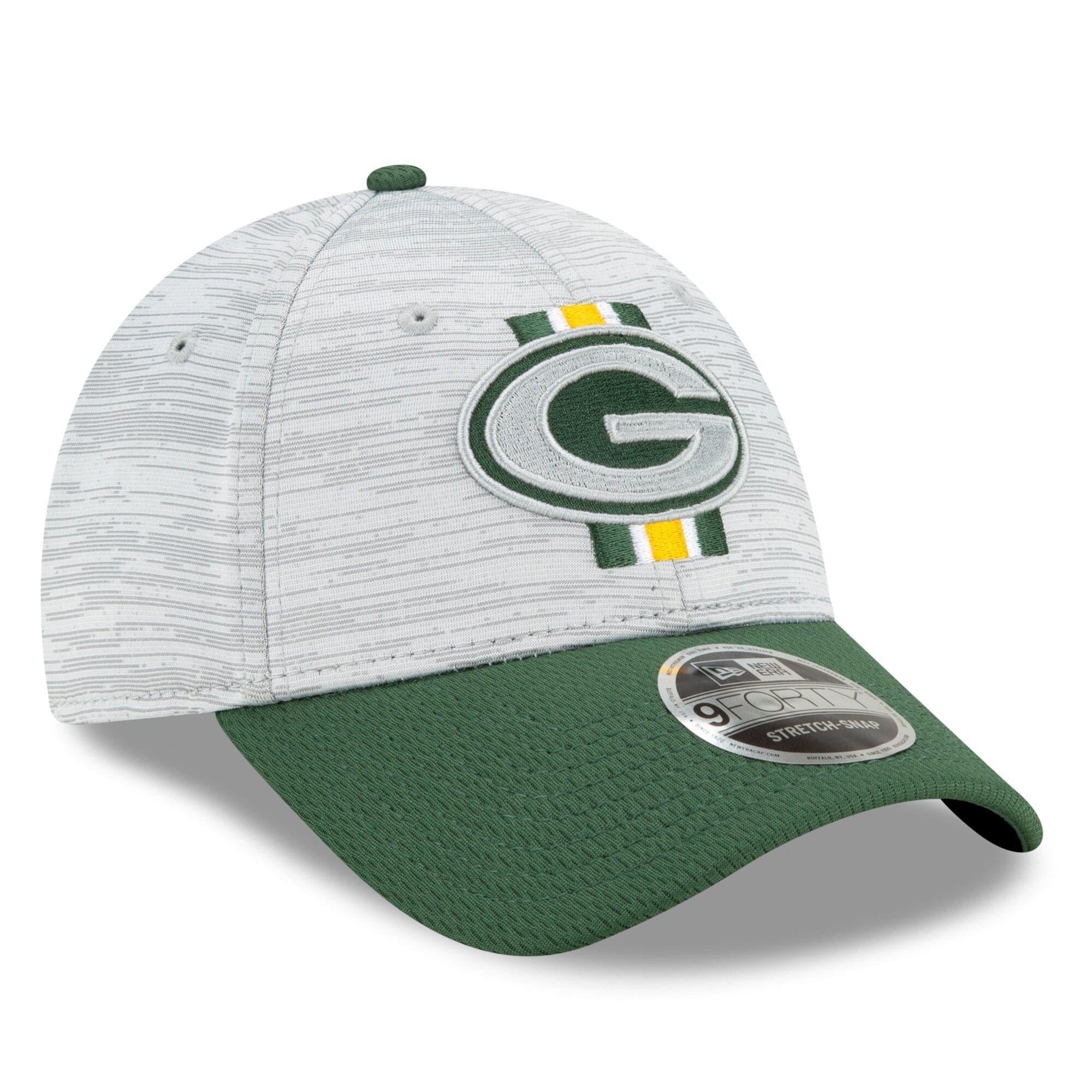 New Era Caps Green Bay Packers New Era NFL 2021 Training Camp 9FORTY Curve Stretch Snapback Hat - Grey